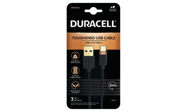 Duracell 2m USB-A-auf-USB-C-Kabel
