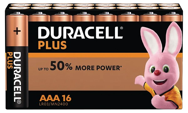 Pack de 16 piles AAA Duracell Plus Power