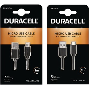 Duracell 1m+2m USB-A auf Micro-USB Kabel
