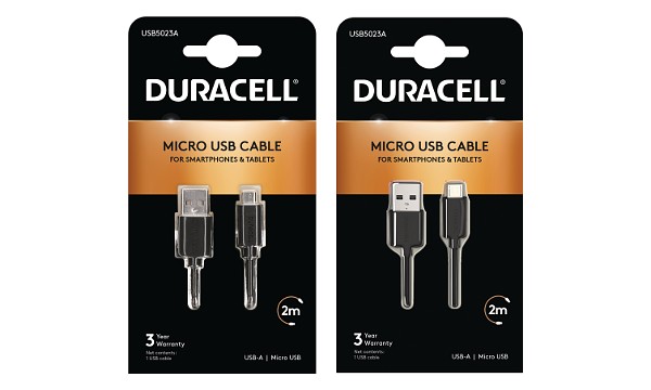 Duracell 1m+2m USB-A auf Micro-USB Kabel