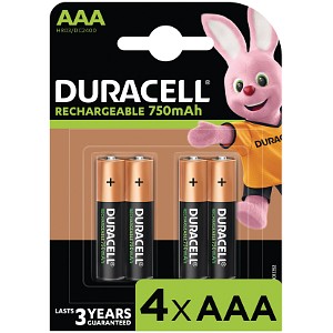 Duracell AAA 750mAh Rechargeable - Pack de 4