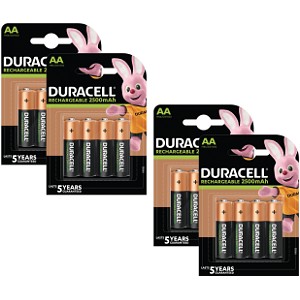 Duracell Pré-chargées AA 2500mAh x 16