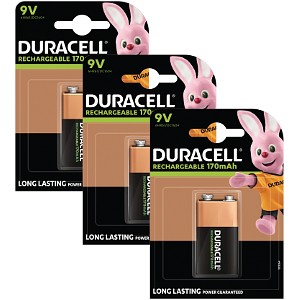Duracell Rechargeable 9V x 3