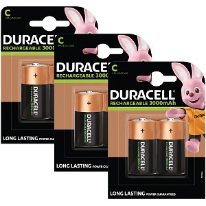 Piles Duracell Rechargeables de type C x 6