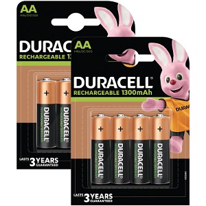 Duracell AA 1300mAh Rechargeable  - Pack de 8