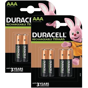 Duracell AAA 750mAh Rechargeable - Pack de 8