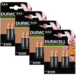 Duracell AAA 750mAh Rechargeable - Pack  de 16