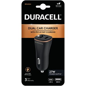 Chargeur de voiture Duracell 27W USB-A+USB-C