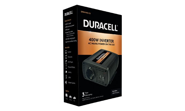 Duracell 400W Single EU Socket Inverter