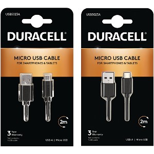 Duracell 1m+2m Cavo da USB-A a Micro USB