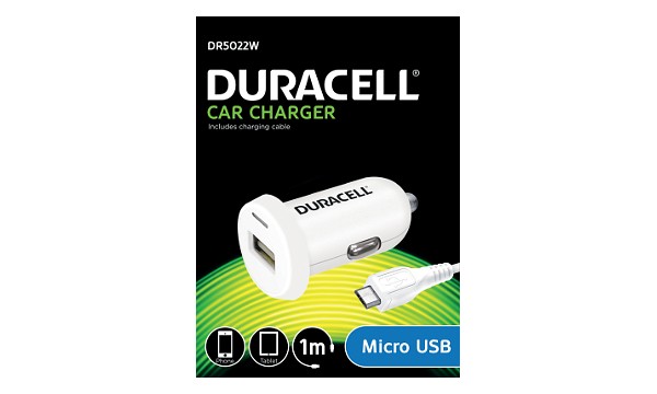 Caricatore Duracell USB singolo da auto & Cavo Micro USB 1M